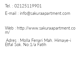 Sakura Apartment Hotel iletiim bilgileri